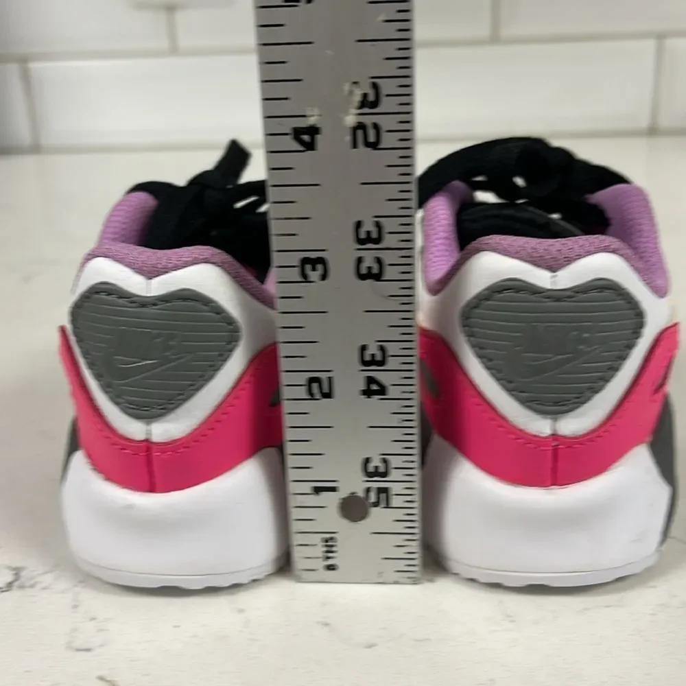 NIKE Air Max 90 Laser Orange Hyper Pink TD Toddler Size 7C White Gray DM8688-100